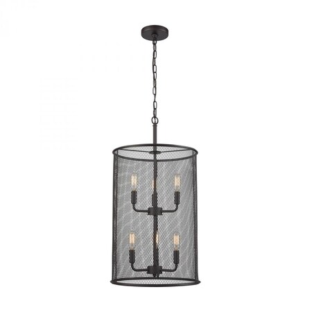 Thomas Williamsport 6-Light Chandelier in in Oil Rubbed Bronze with Black Met CN251641